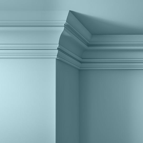 Walls, ceilings and coving painted in Lick Blue 08