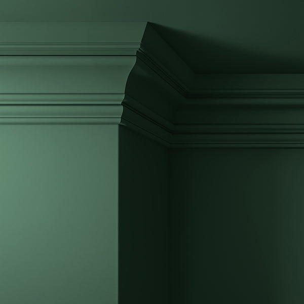 Walls, ceilings and coving painted in Lick Green 20