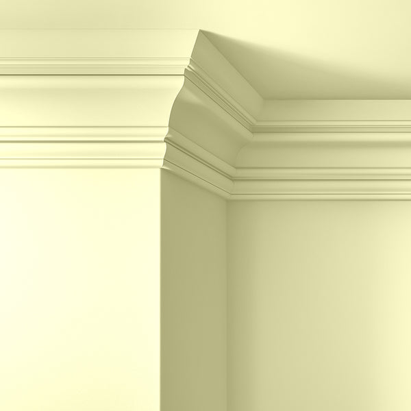 Walls, ceilings and coving painted in Lick Yellow 05