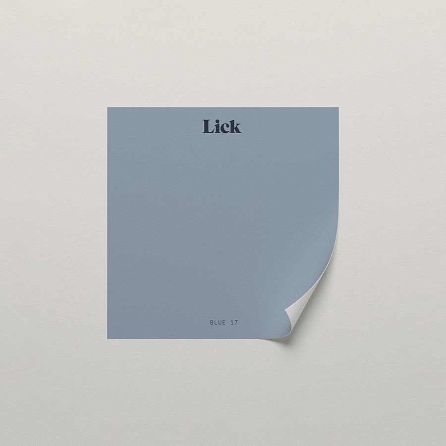 Lick peel and stick sample in Blue 17 paint shade