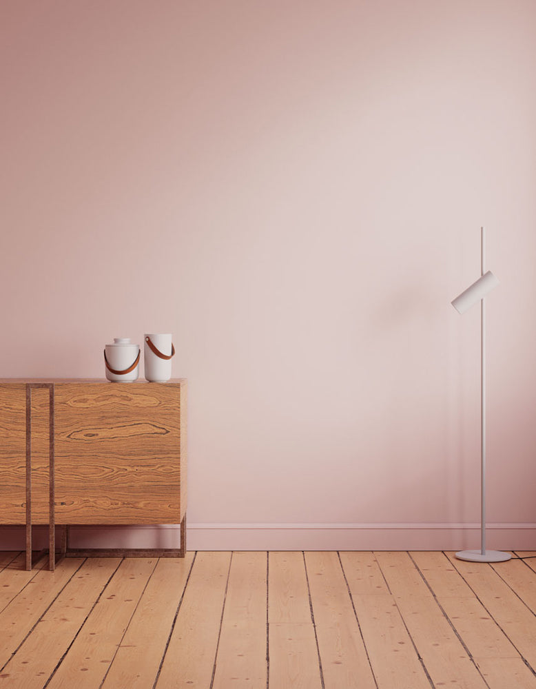 Hallway decorated in Lick Pink 03 paint shade