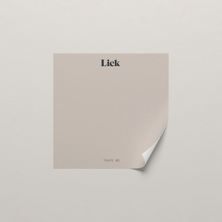 Lick peel and stick sample in Taupe 05 paint shade
