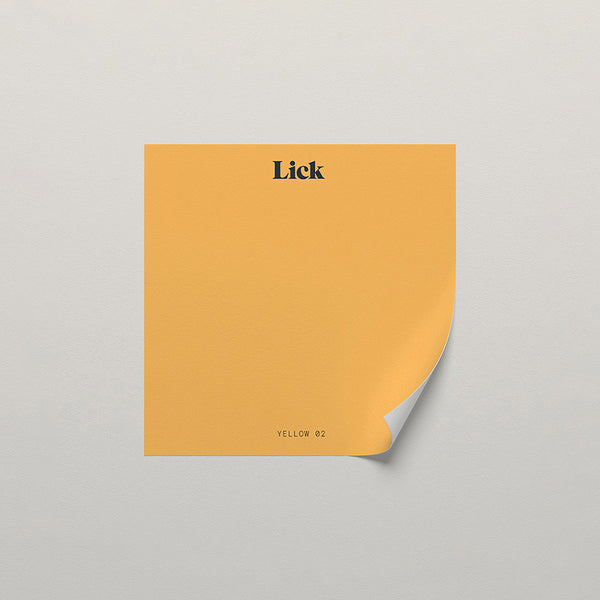 Lick peel and stick sample in Yellow 02 paint shade