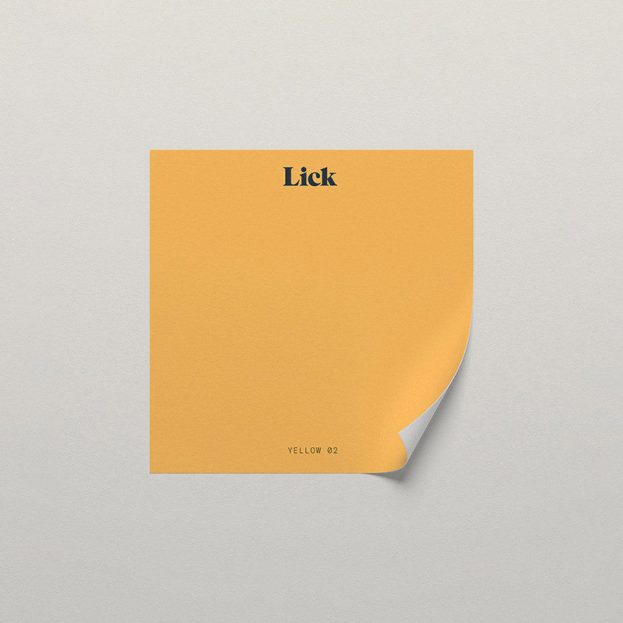 Lick peel and stick sample in Yellow 02 paint shade