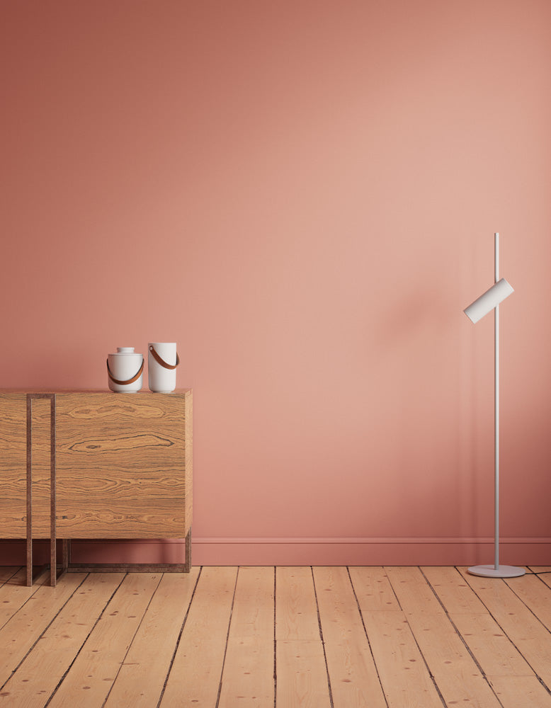 Hallway decorated in Lick Red 03 paint shade