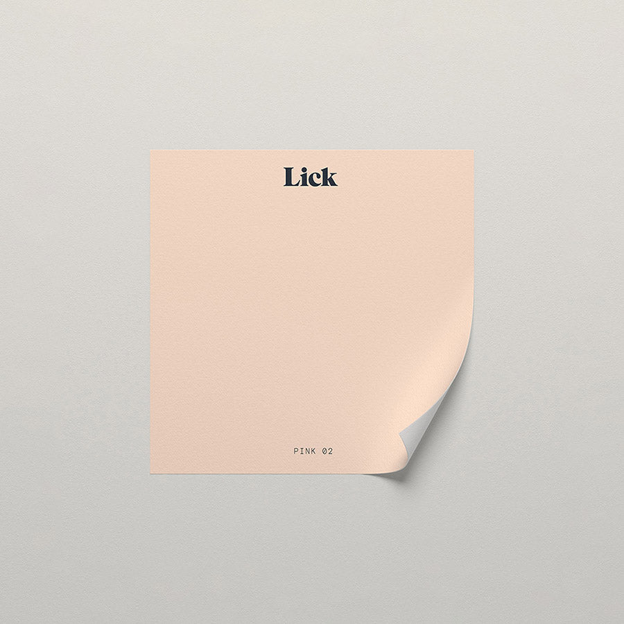 Lick peel and stick sample in Pink 02 paint shade