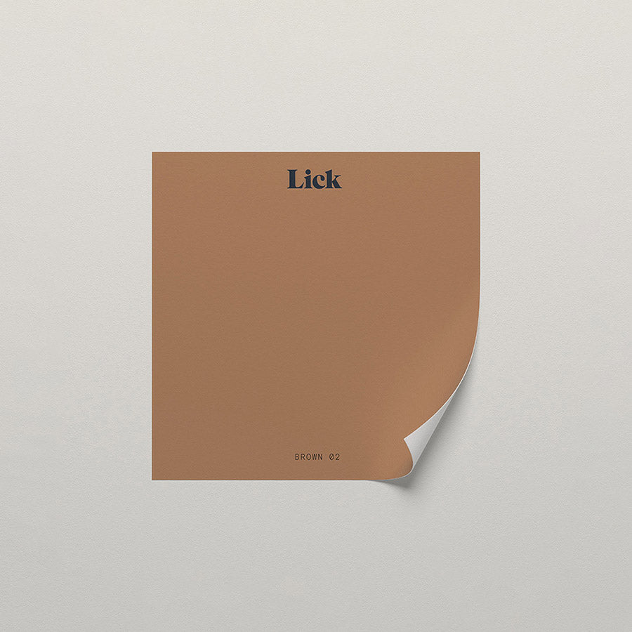 Lick peel and stick sample in Brown 02 paint shade