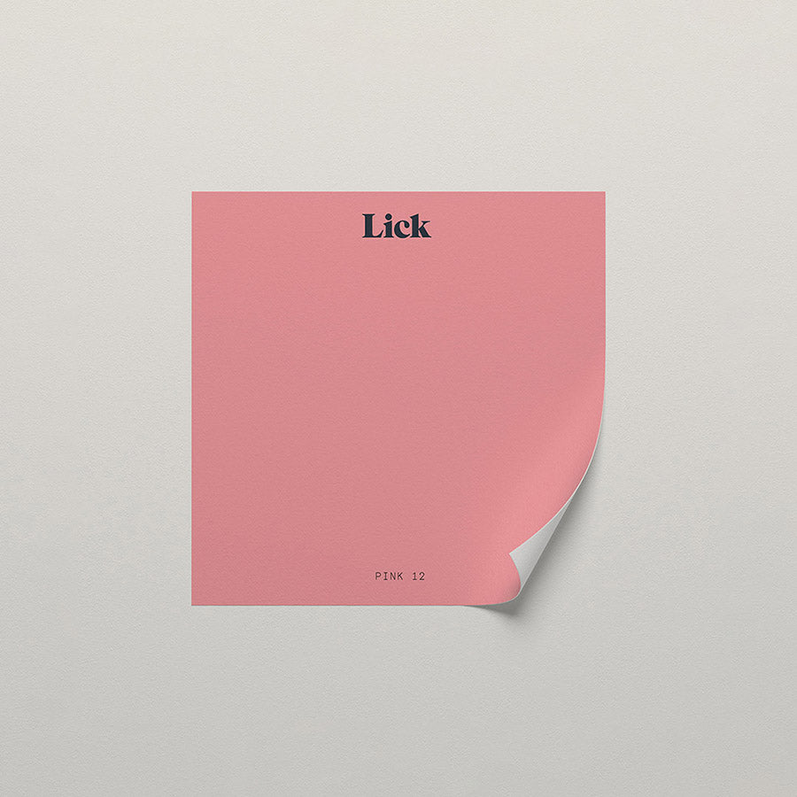 Lick peel and stick sample in Pink 12 paint shade