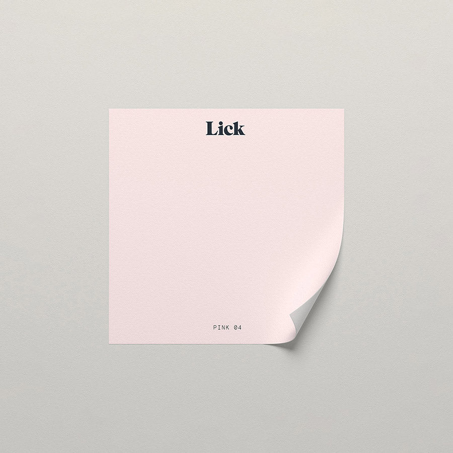 Lick peel and stick sample in Pink 04 paint shade