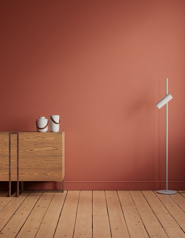 Hallway decorated in Lick Red 01 paint shade