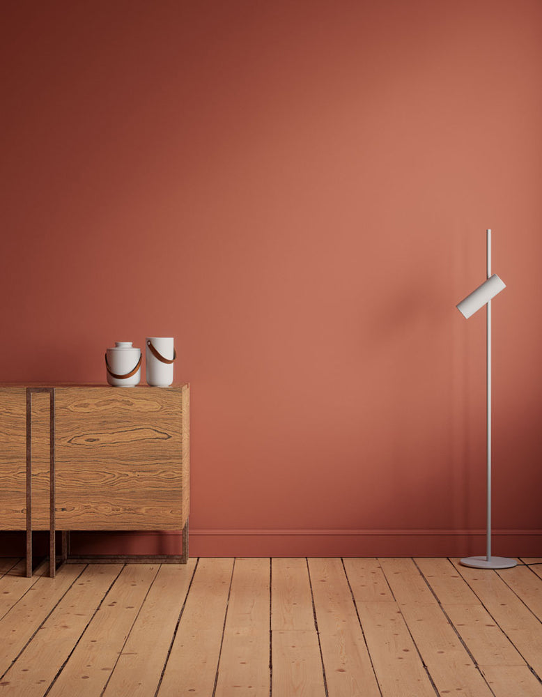 Hallway decorated in Lick Red 01 paint shade