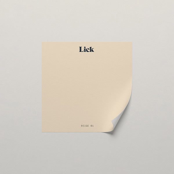 Lick peel and stick sample in Beige 01 paint shade