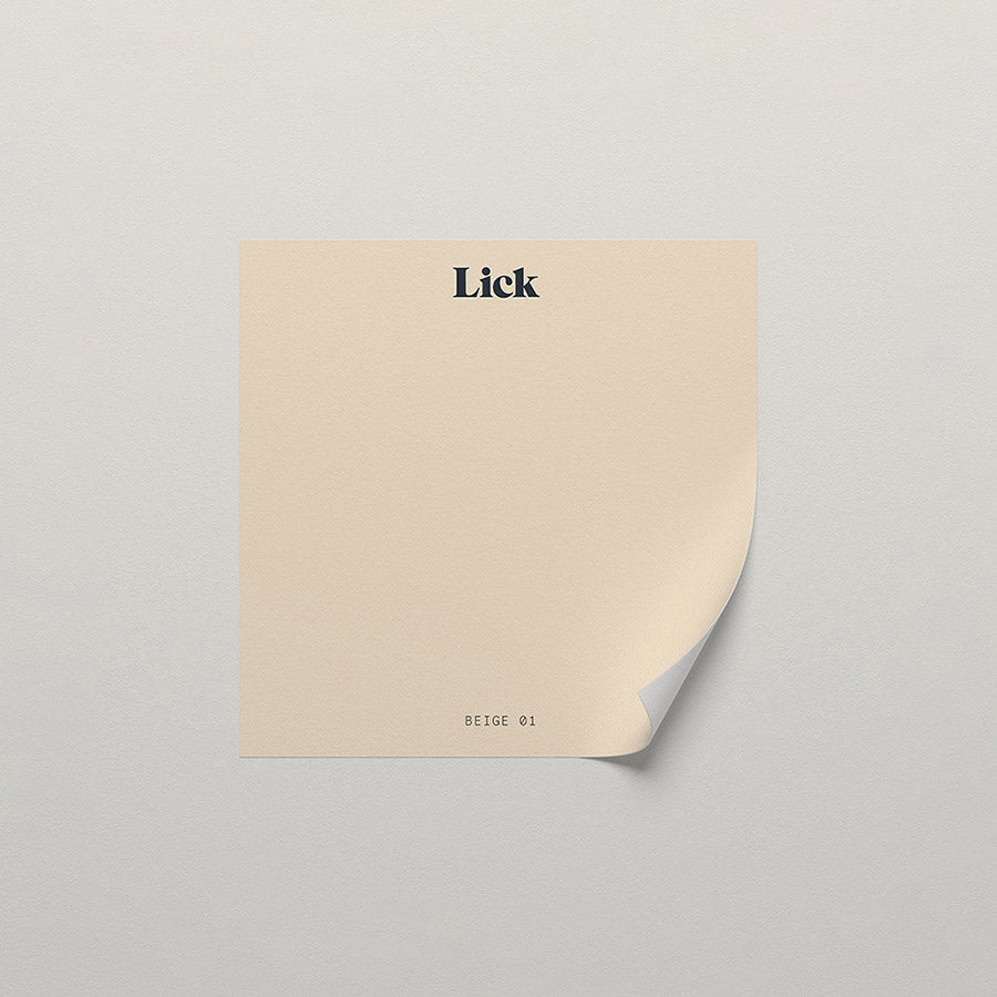 Lick peel and stick sample in Beige 01 paint shade