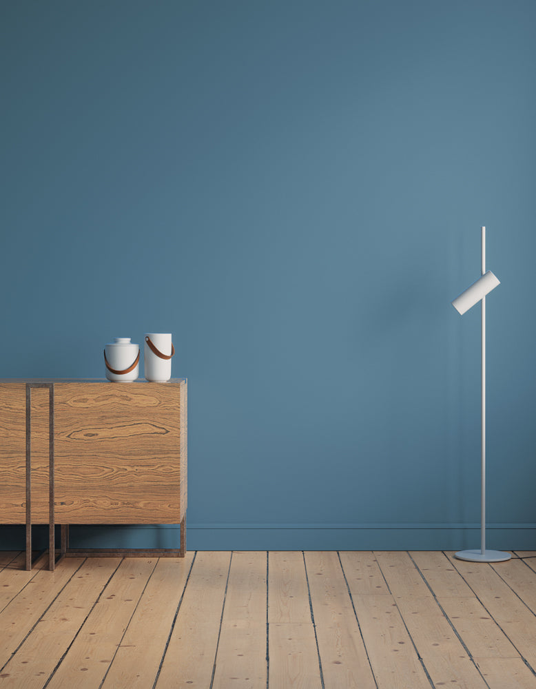 Hallway decorated in Lick Blue 05 paint shade