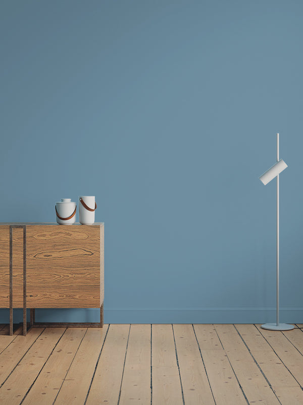Hallway decorated in Lick Blue 18 paint shade