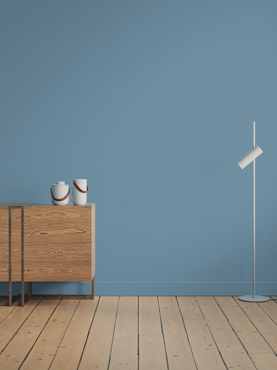 Hallway decorated in Lick Blue 18 paint shade