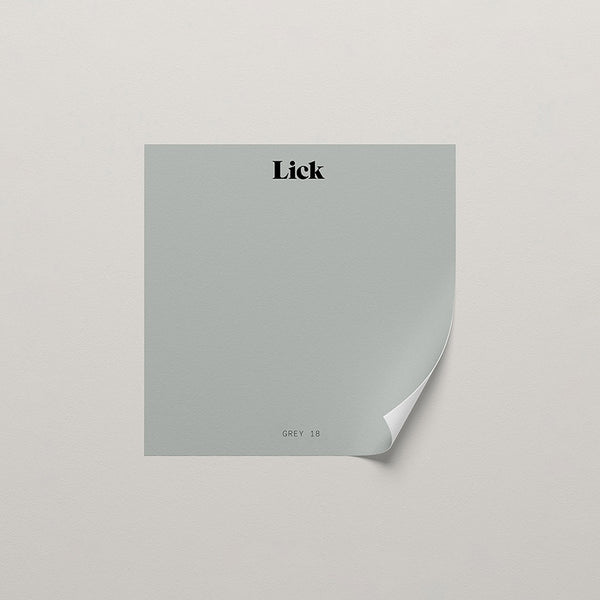 Lick peel and stick sample in Grey 18 paint shade