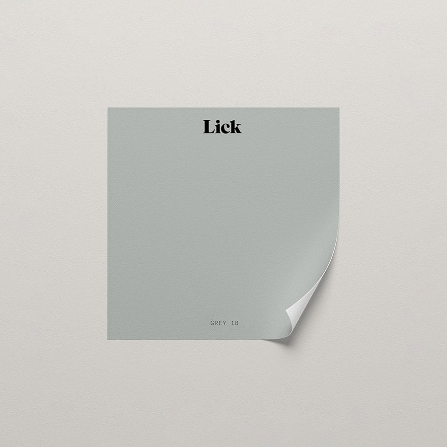 Lick peel and stick sample in Grey 18 paint shade