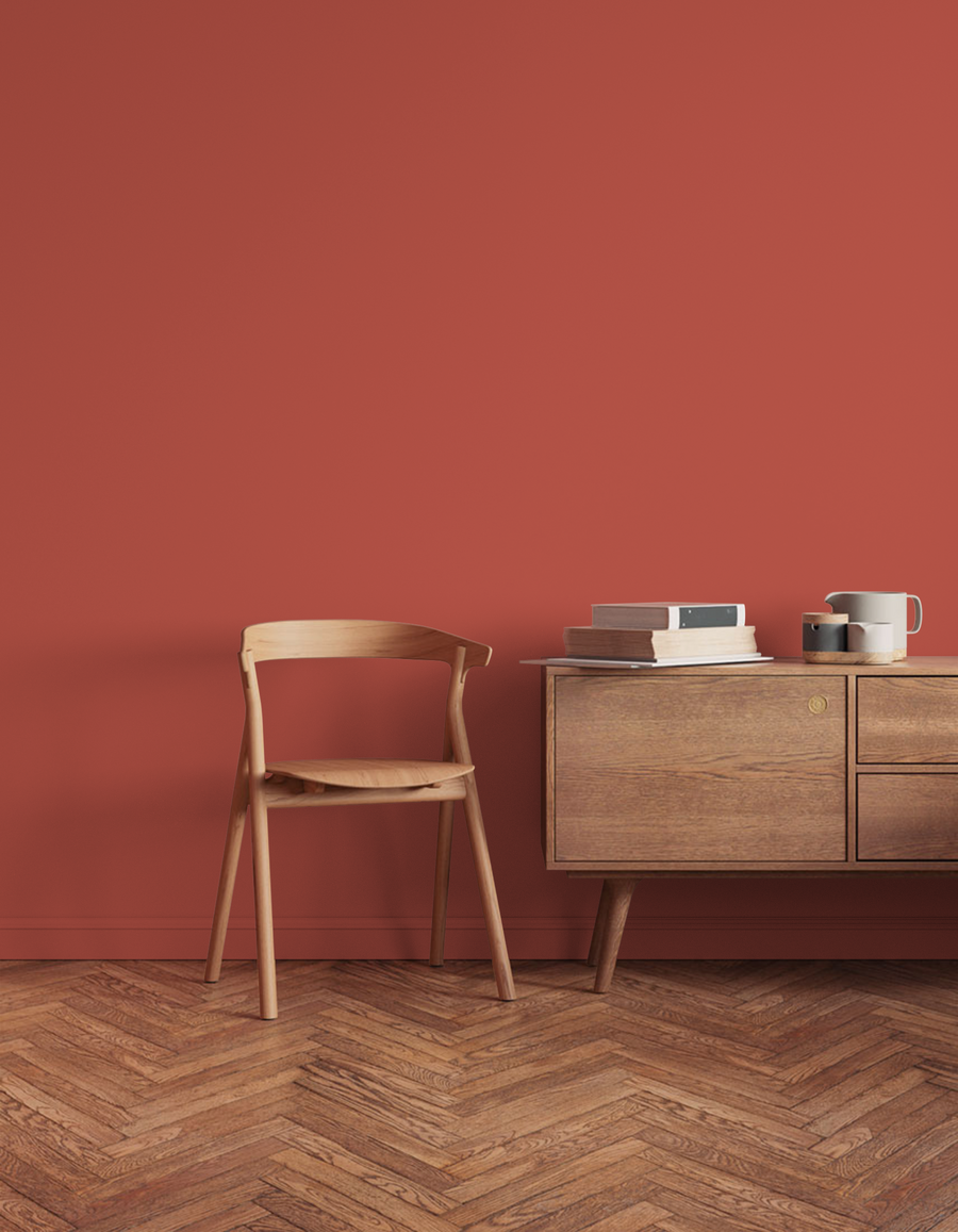 Office decorated in Lick Red 02 paint shade