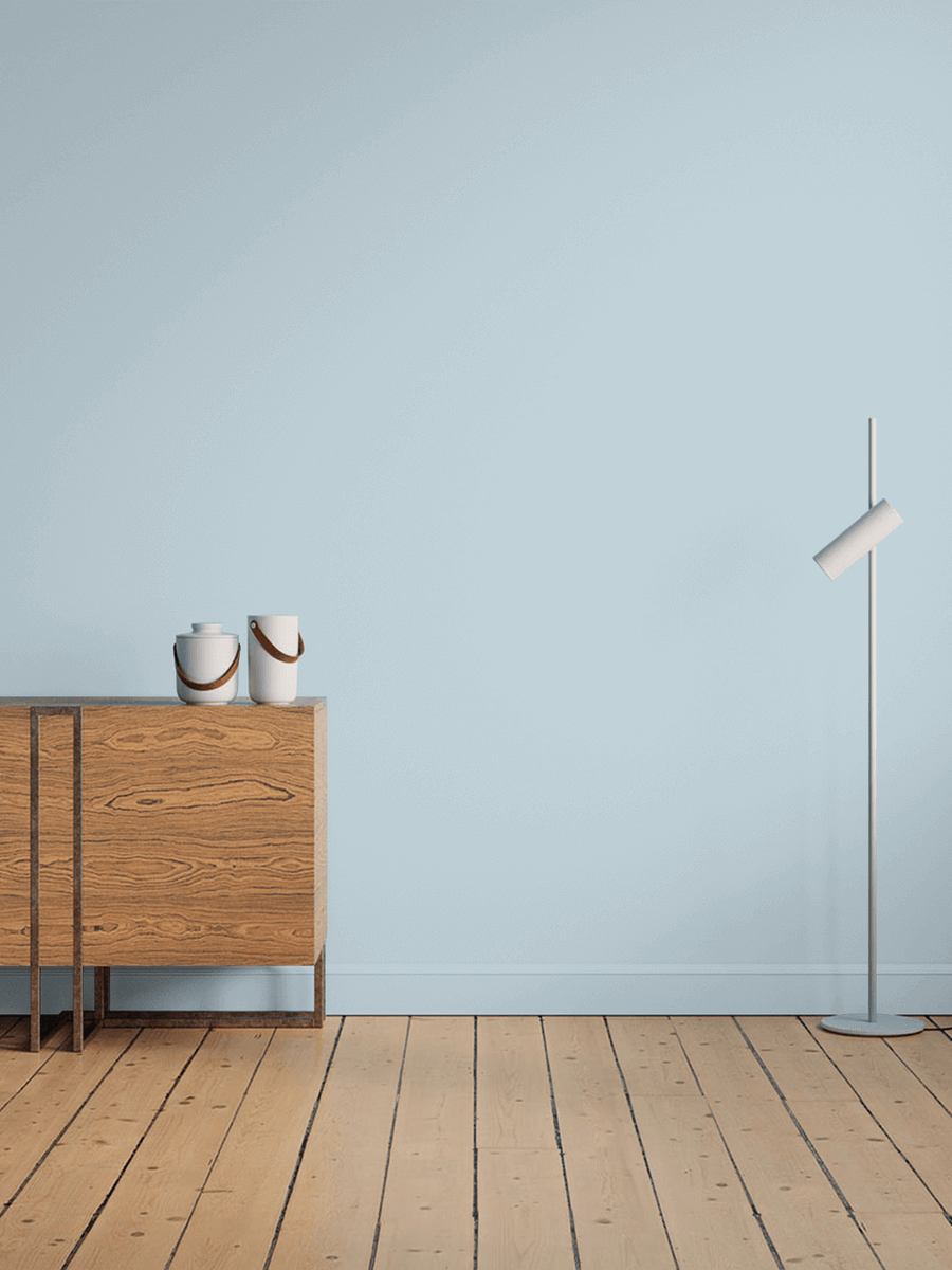 Hallway decorated in Lick Blue 15 paint shade