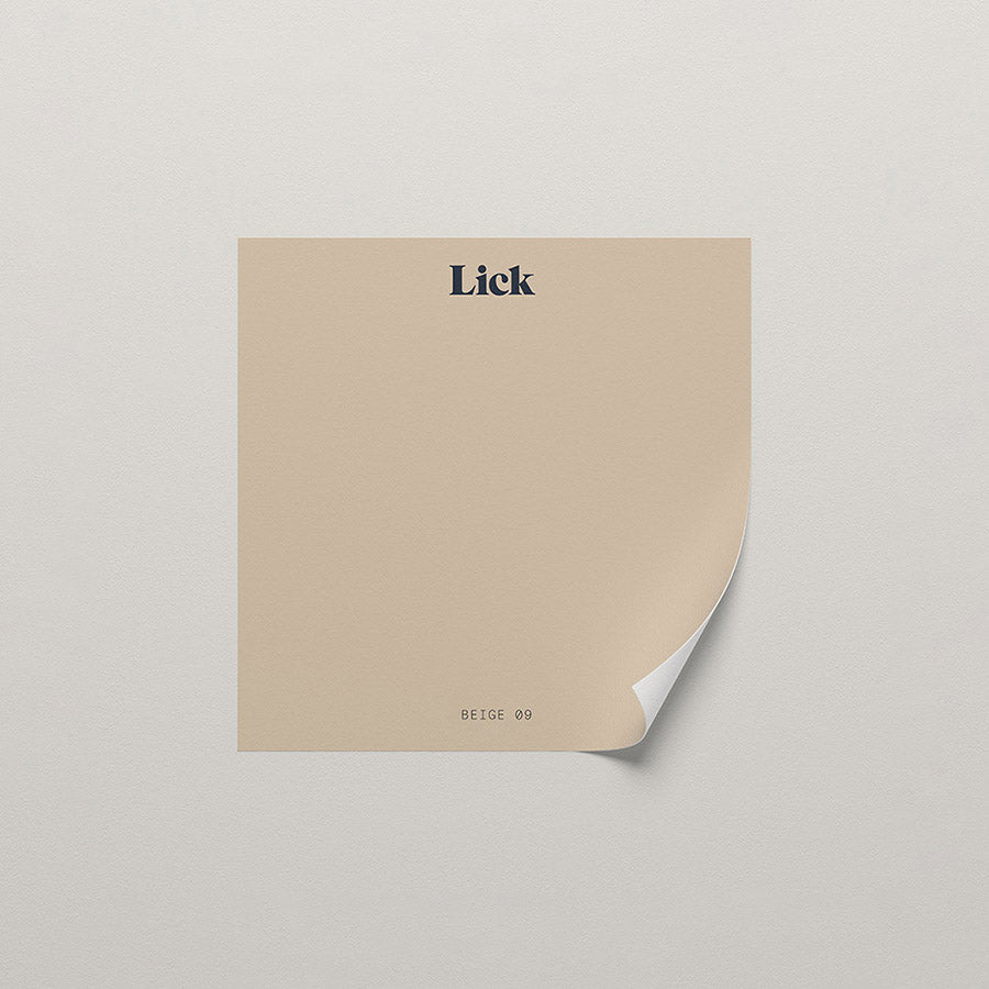Lick peel and stick sample in Beige 09 paint shade