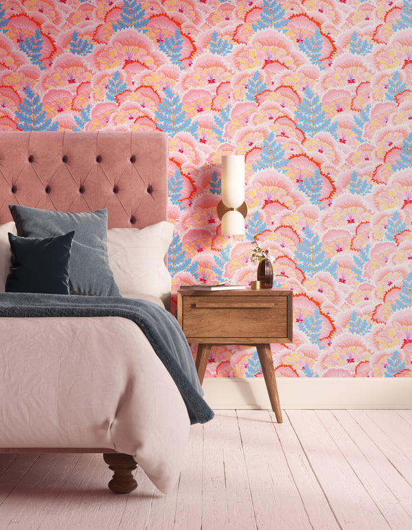 Lick Electric Poppies 01 wallpaper in bedroom