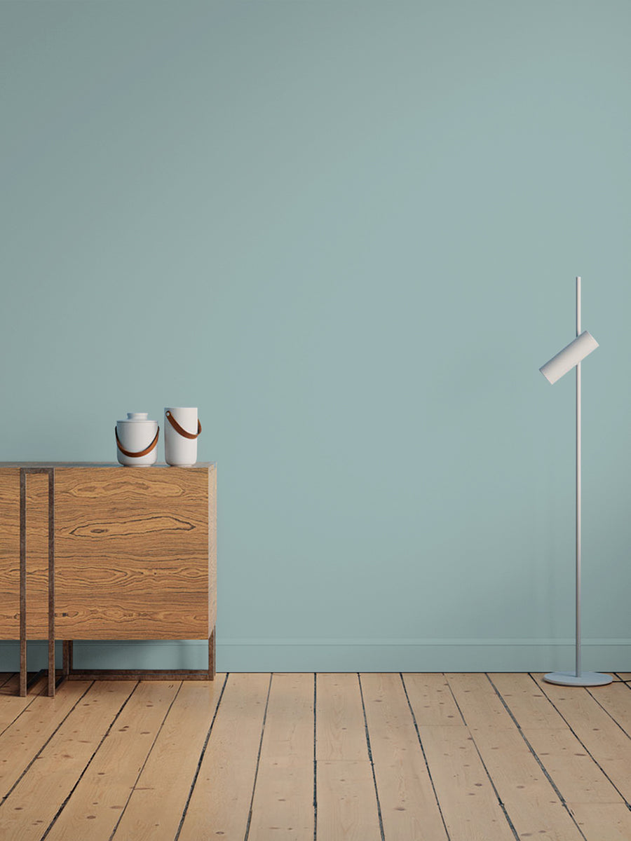 Hallway decorated in Lick Blue 13 paint shade