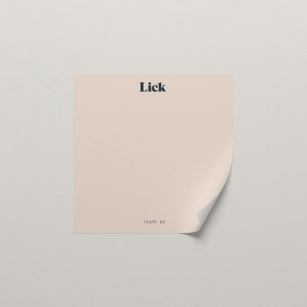 Lick peel and stick sample in Taupe 03 paint shade