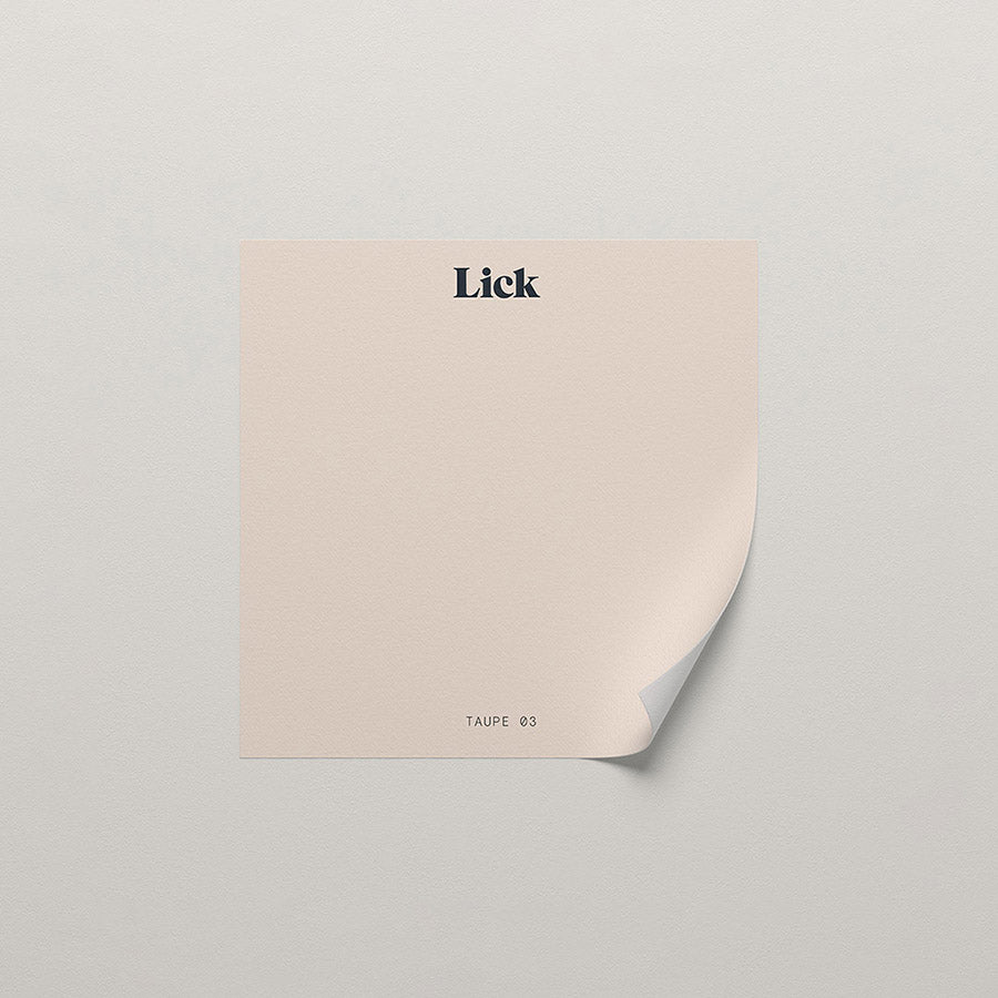Lick peel and stick sample in Taupe 03 paint shade