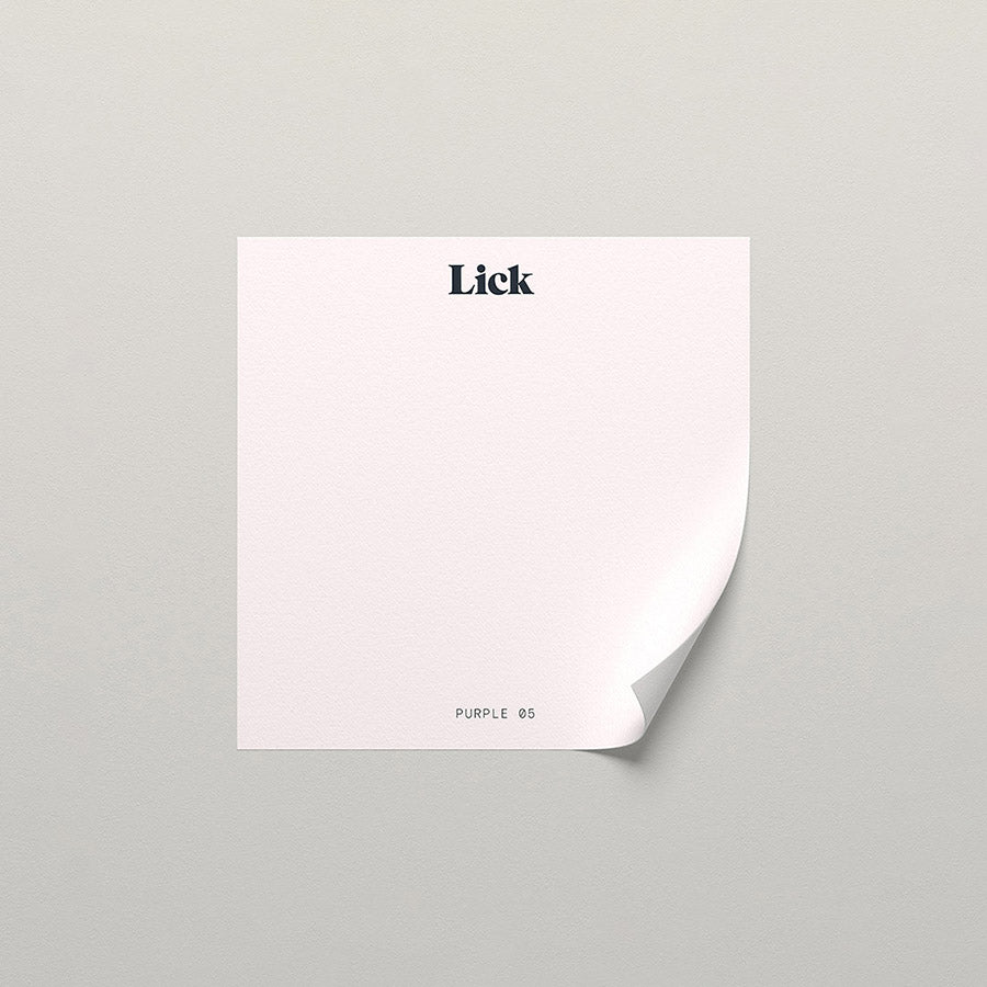 Lick peel and stick sample in Purple 05 paint shade