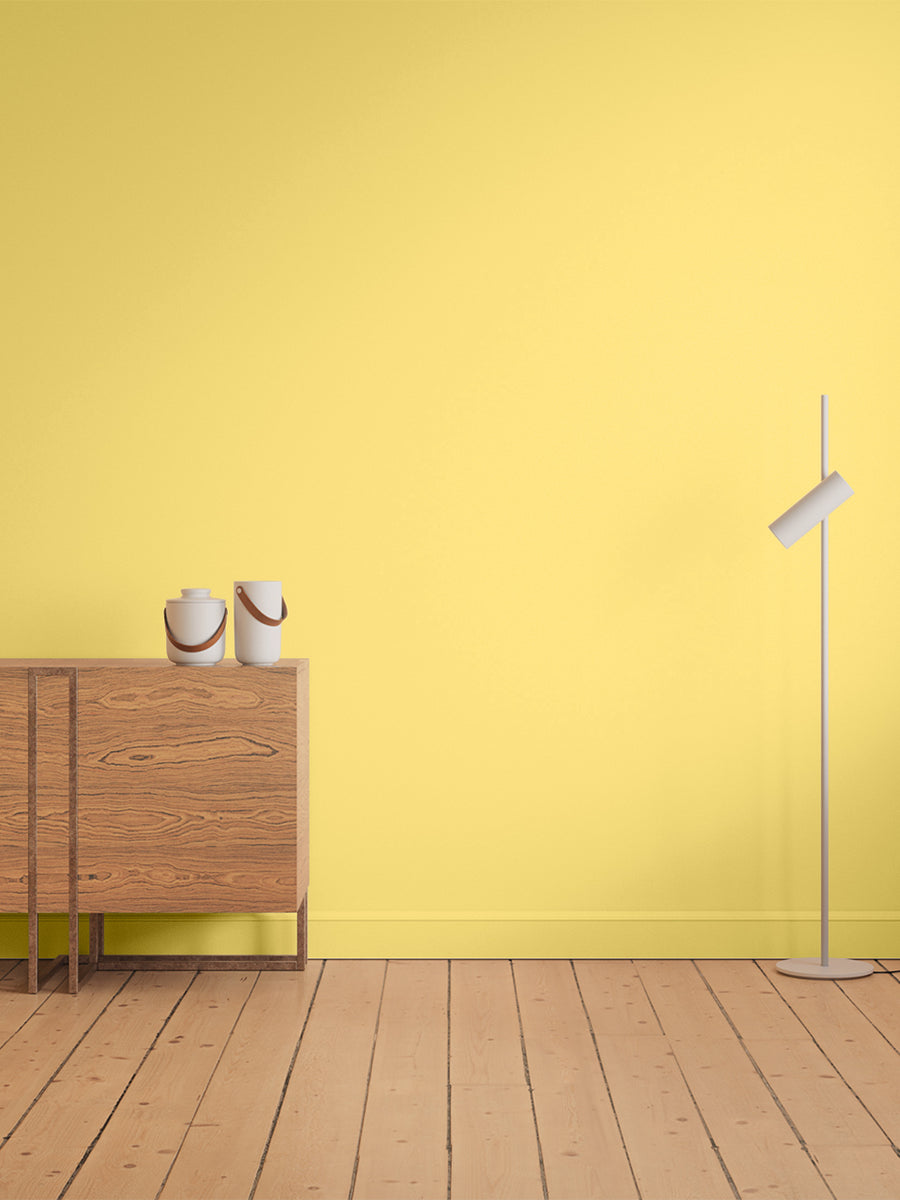 Hallway decorated in Lick Yellow 06 paint shade