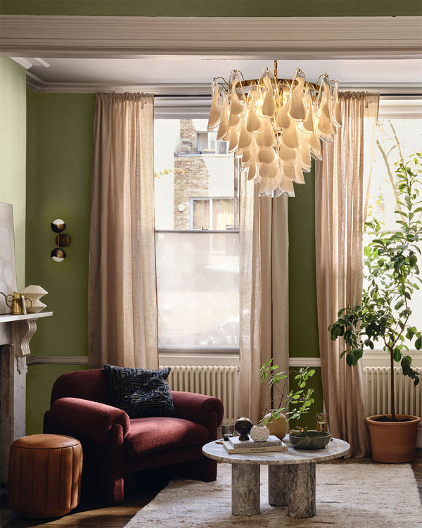 Living room decorated in lick Green 05 Rome House paint shade