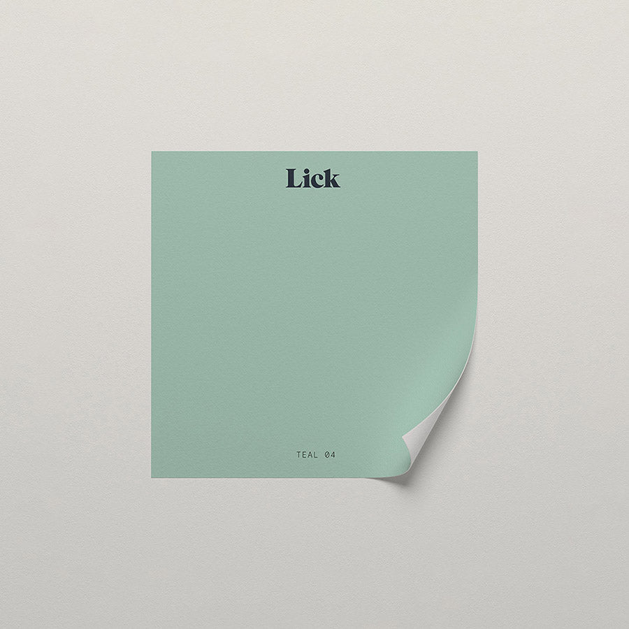 Lick peel and stick sample in Teal 04 paint shade