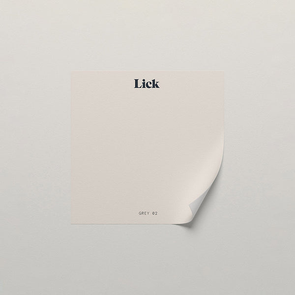 Lick peel and stick sample in Grey 02 paint shade