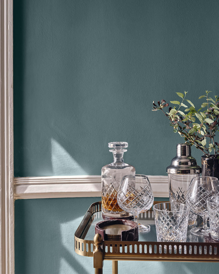 Wall decorated in Lick Teal 03 76 Dean Street paint shade