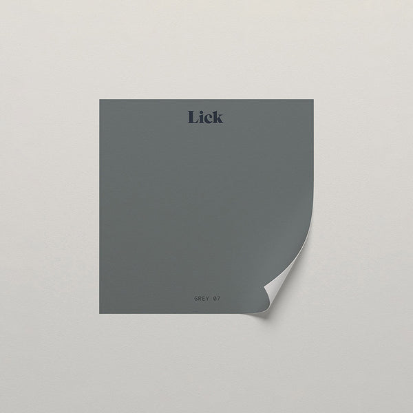 Lick peel and stick sample in Grey 07 paint shade