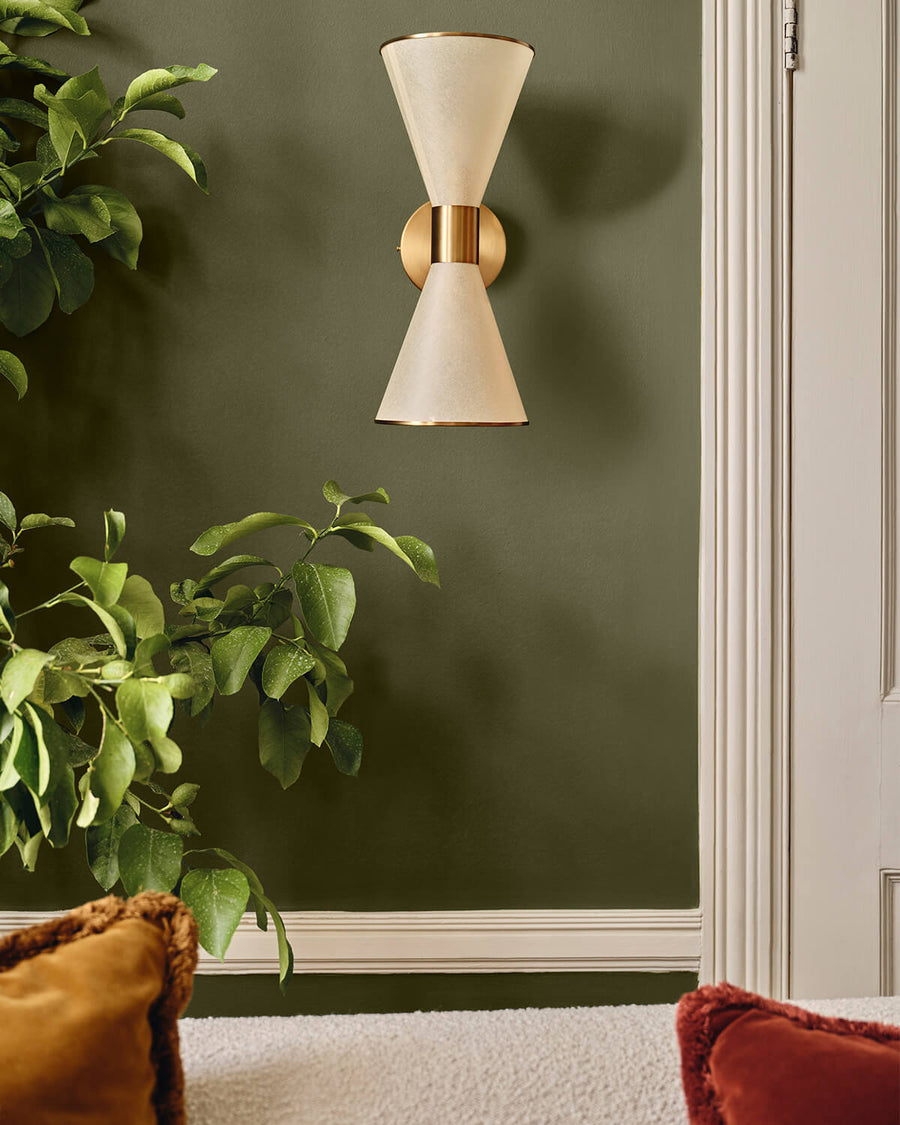 Living room decorated in Lick Green 05 Rome House paint shade