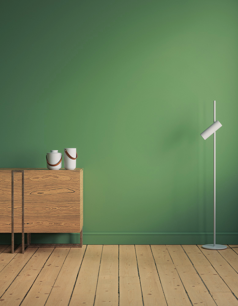 Hallway decorated in Lick Green 07 paint shade