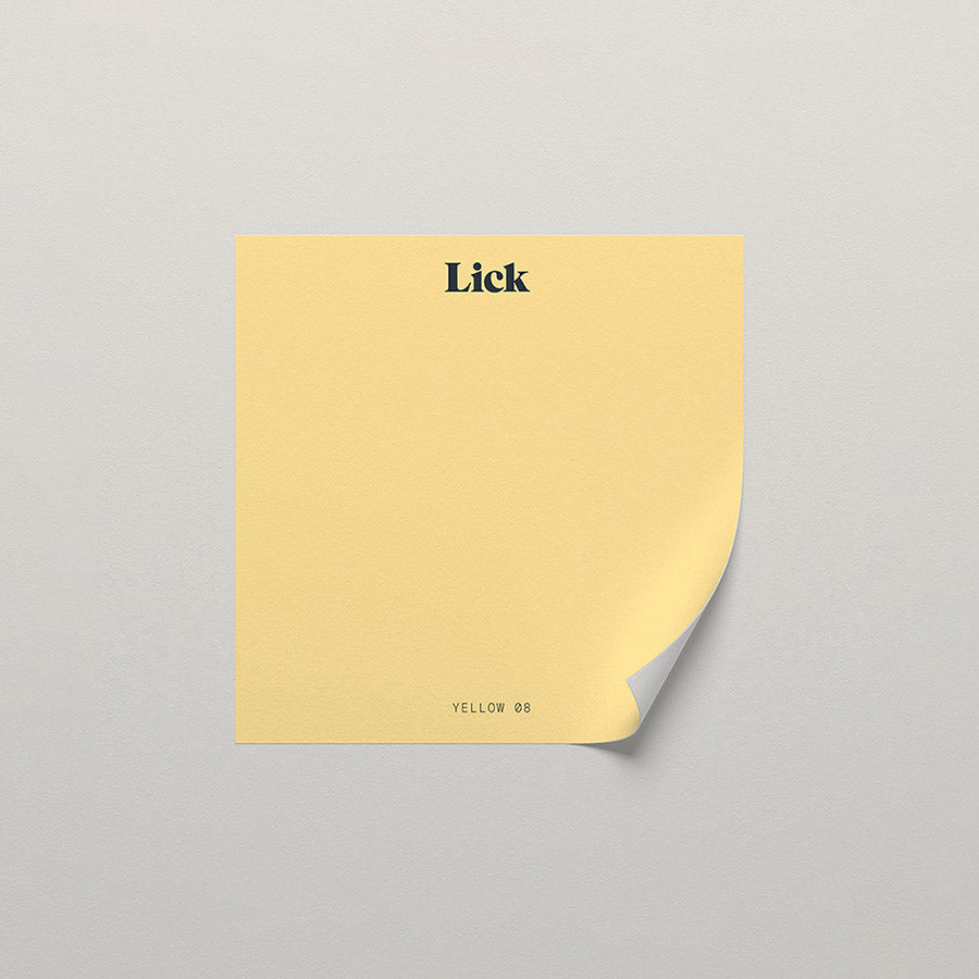 Lick peel and stick sample in Yellow 08 paint shade