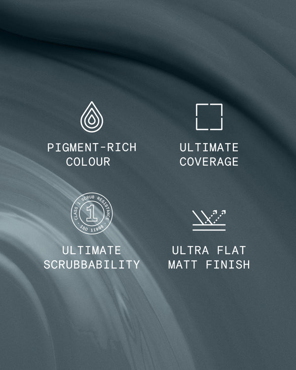 Supreme paint is ultra flat matt and pigment rich with ultimate coverage and scrubbability