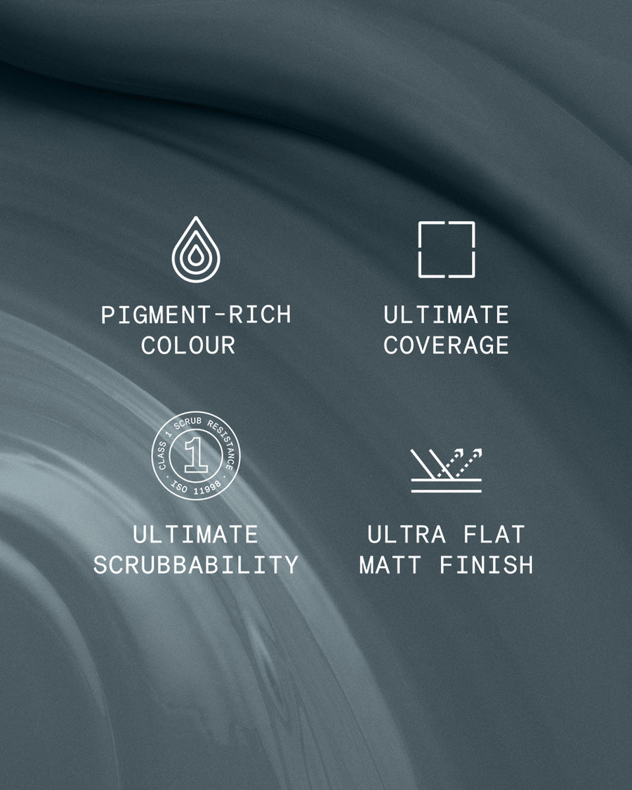 Supreme paint is ultra flat matt and pigment rich with ultimate coverage and scrubbability