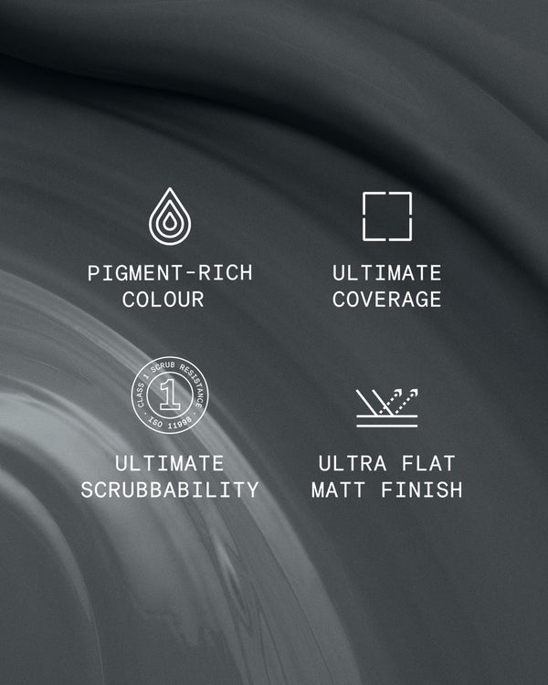 Supreme paint is ultra flat matt and pigment rich with ultimate coverage and scrubbability