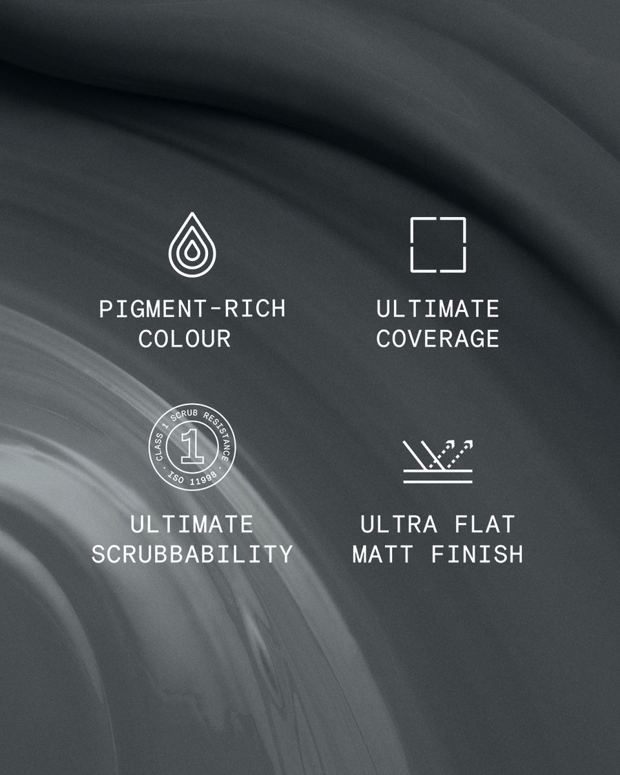 Supreme paint is ultra flat matt and pigment rich with ultimate coverage and scrubbability