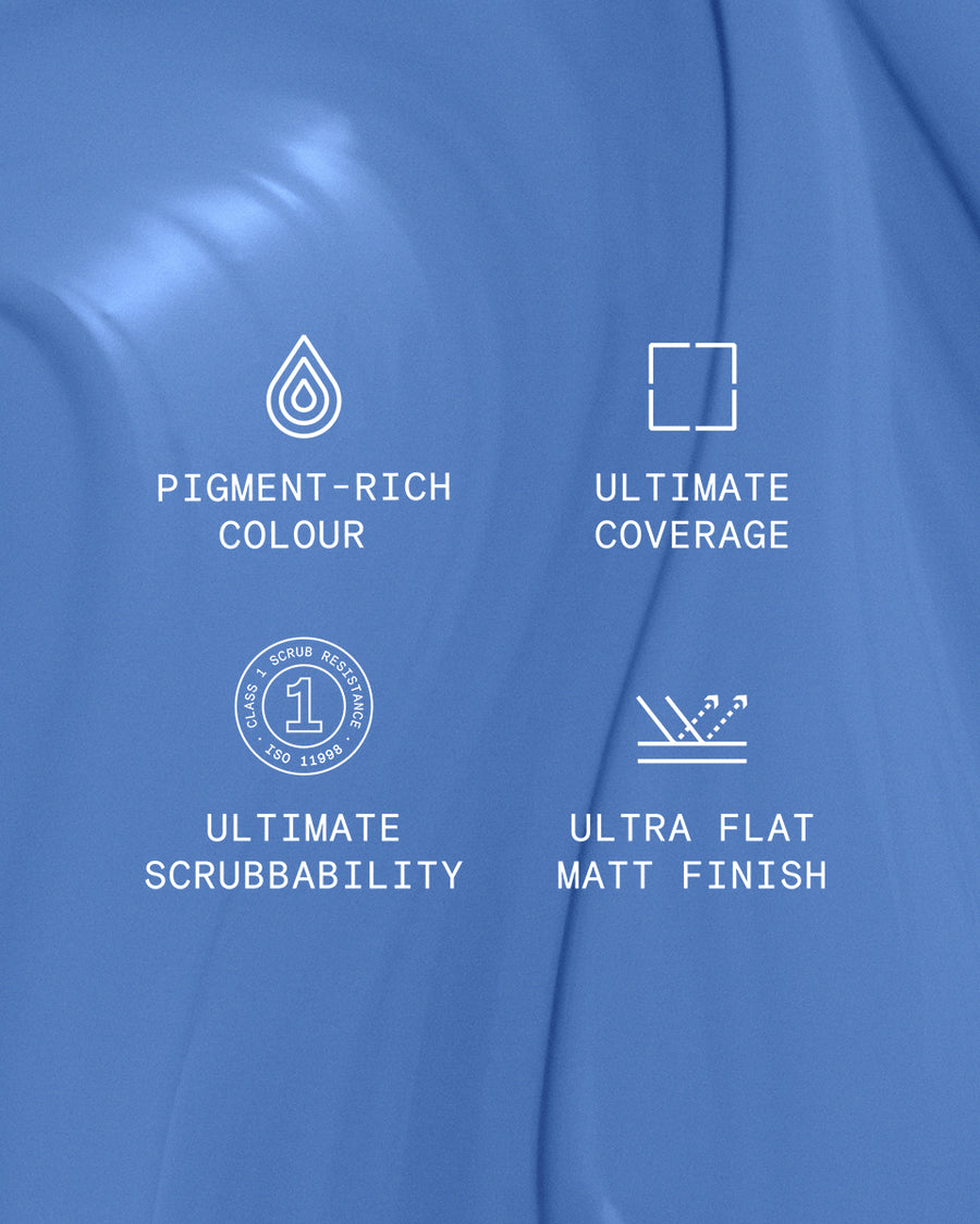 Supreme paint is ultra flat matt and pigment rich with ultimate coverage and scrubbability