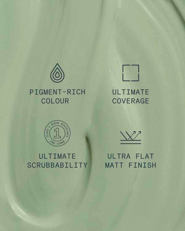 Supreme paint is ultra flat matt and pigment rich with ultimate coverage and scrubbability