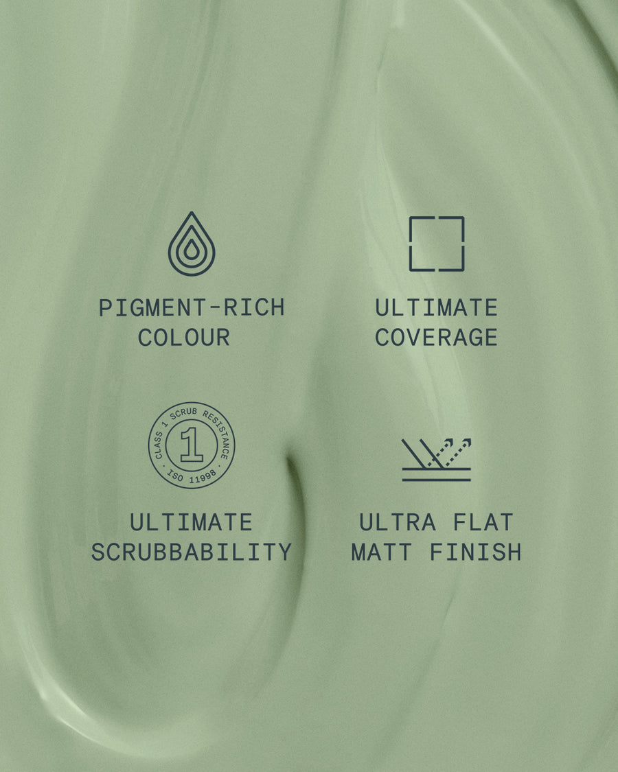 Supreme paint is ultra flat matt and pigment rich with ultimate coverage and scrubbability