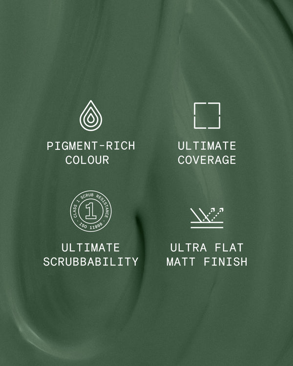 Supreme paint is ultra flat matt and pigment rich with ultimate coverage and scrubbability