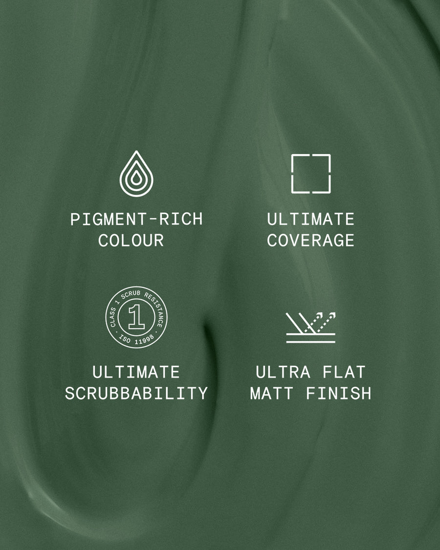 Supreme paint is ultra flat matt and pigment rich with ultimate coverage and scrubbability