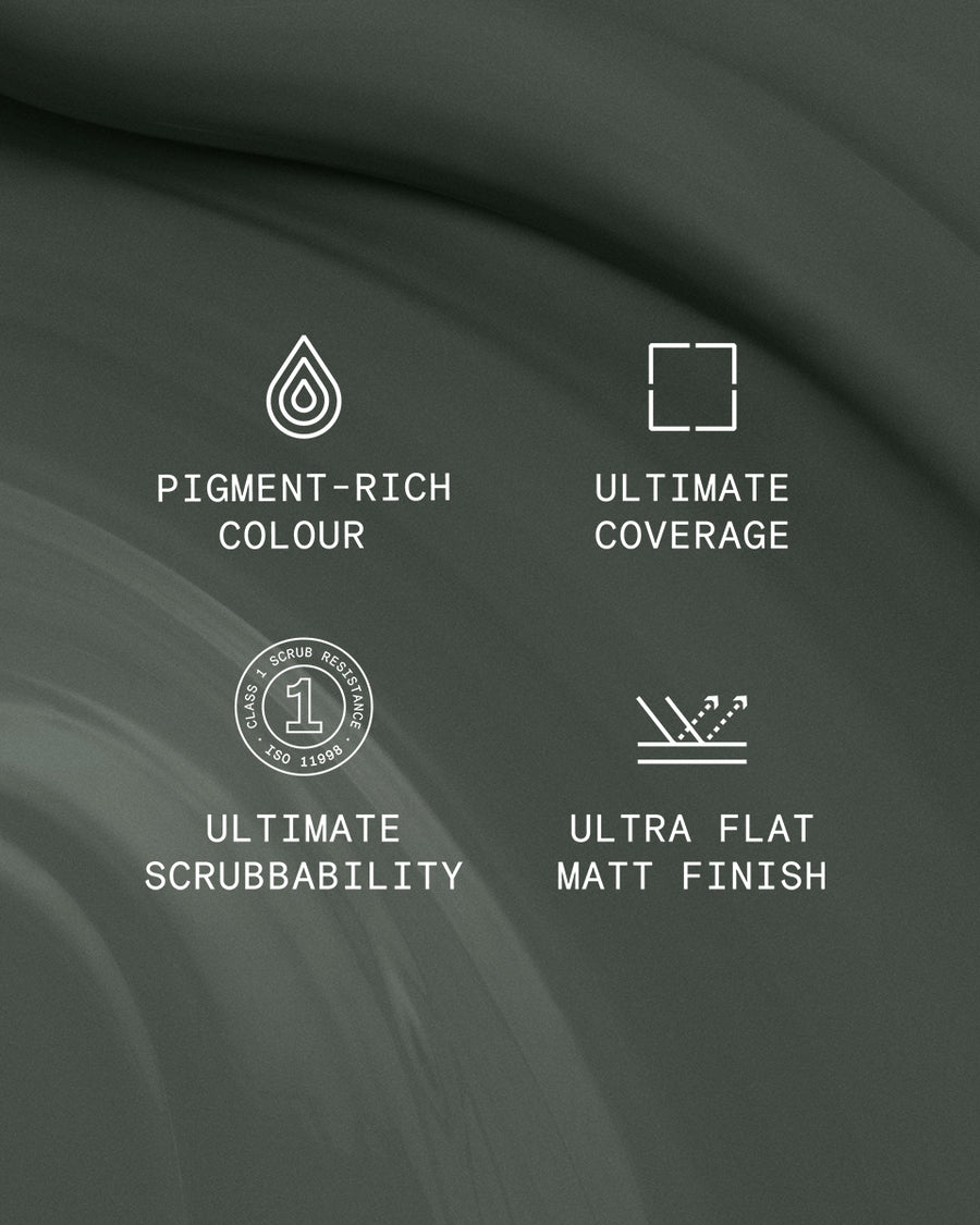 Supreme paint is ultra flat matt and pigment rich with ultimate coverage and scrubbability