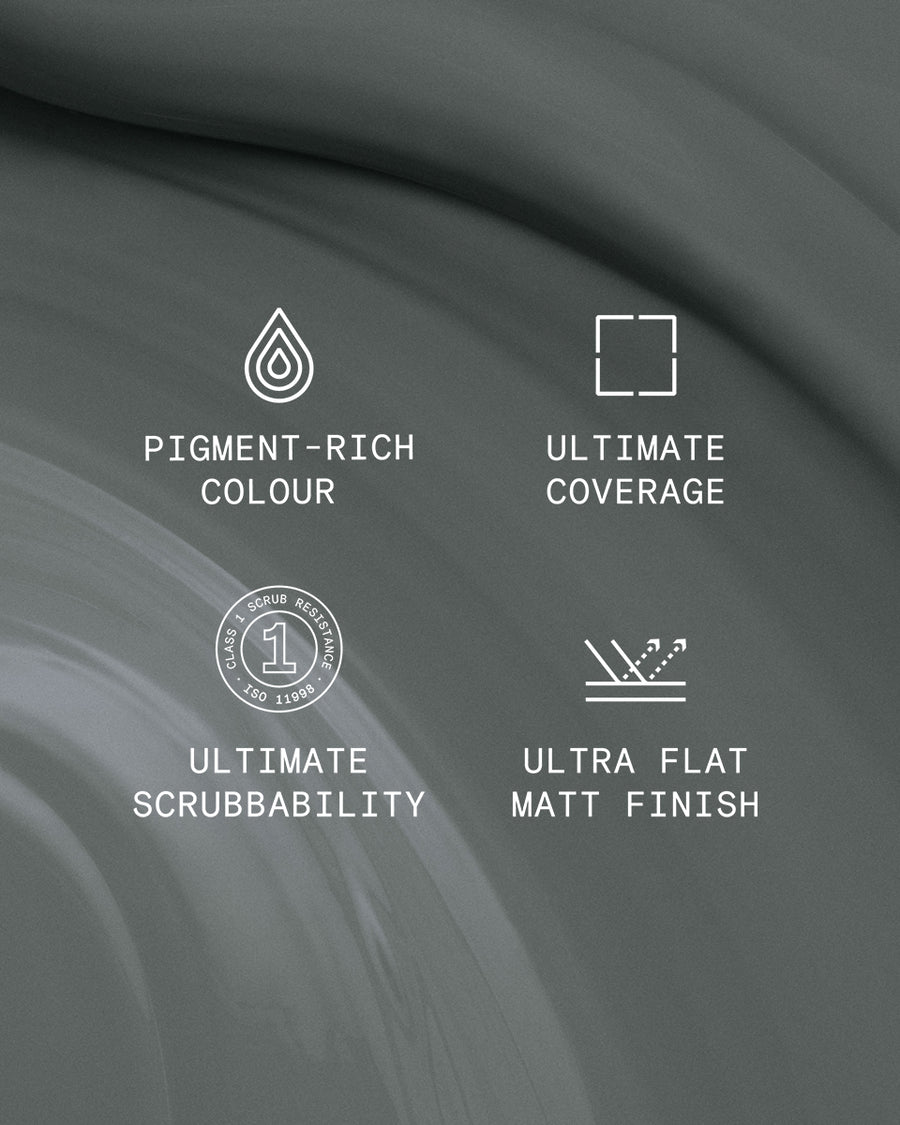 Supreme paint is ultra flat matt and pigment rich with ultimate coverage and scrubbability
